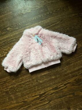 Cat & Jack Pink Faux-Fur Baby Girls Jacket